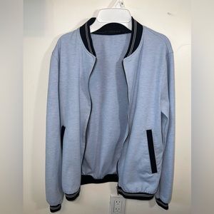 Zara Men Zip Up Jacket - Size Small - Navy and Light Blue